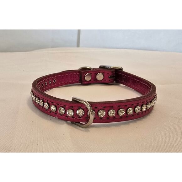Pink Leather Rhinestone 16" SM Dog - Picture 5 of 8